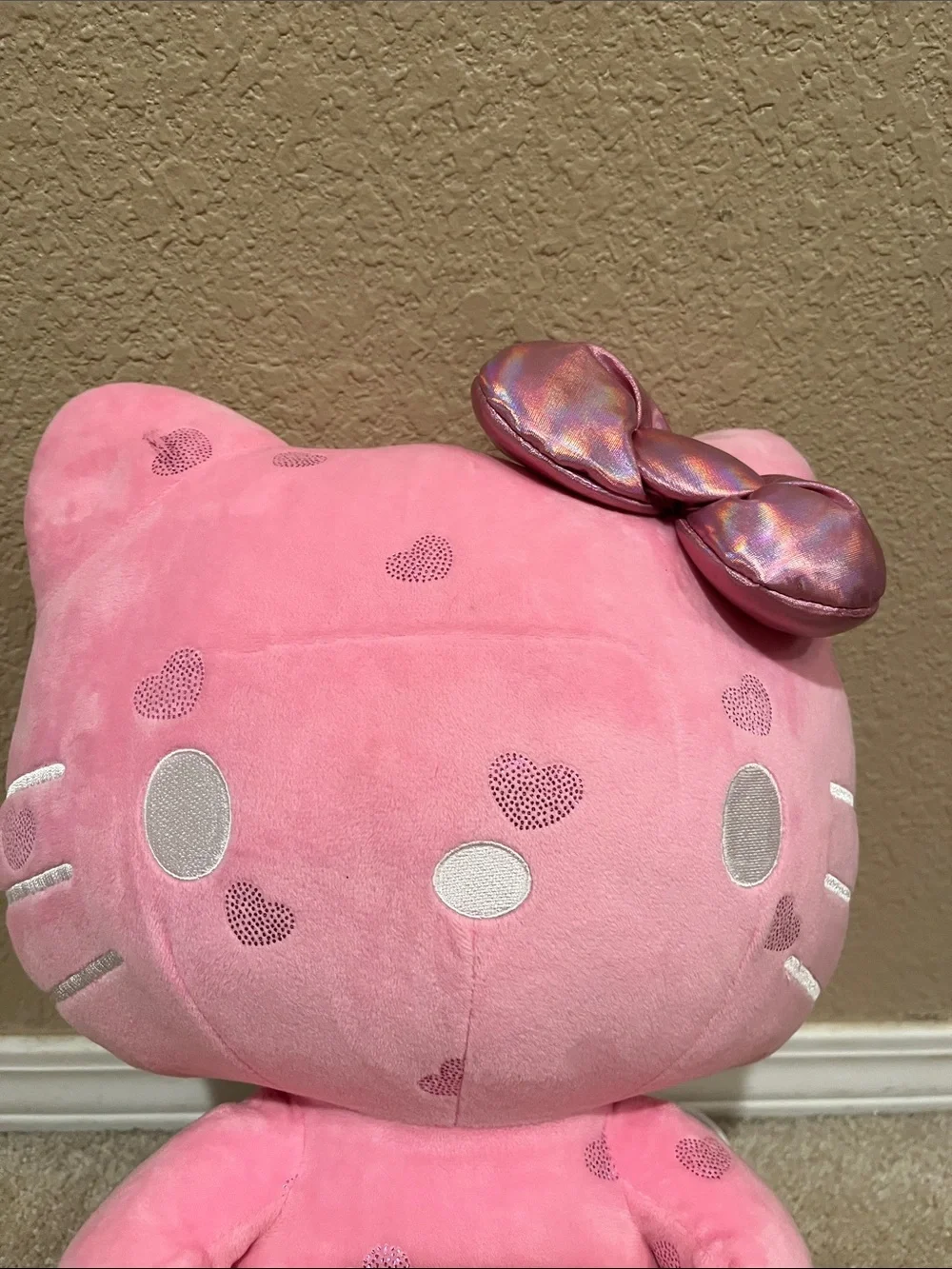 Hello Kitty Pink Plush with Shimmer Bow